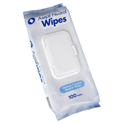 EC-7100848 - ASEPTI Neutral Detergent Wipes General Purpose x100 Wipes - Healthcare Xpress Australia